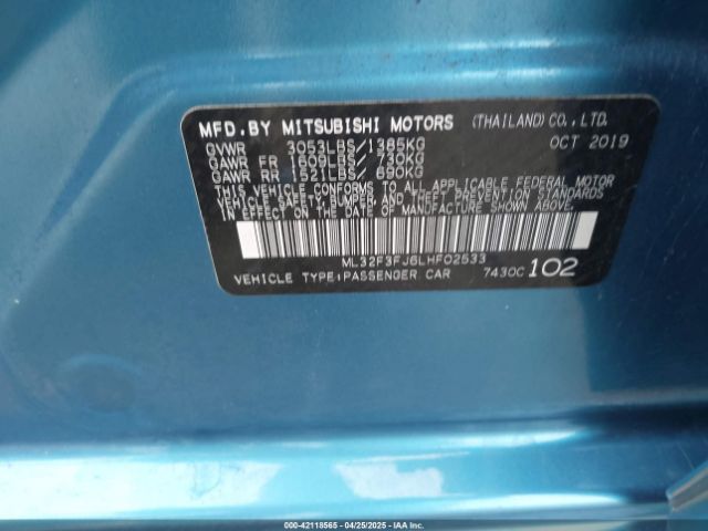 ML32F3FJ6LHF02533 Mitsubishi Mirage G4 Es