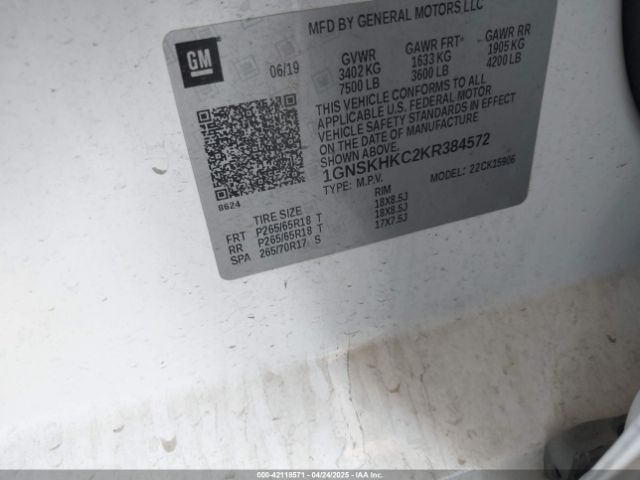 1GNSKHKC2KR384572 Chevrolet Suburban Lt