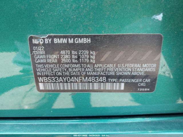 WBS33AY04NFM48348 BMW M3 Competition