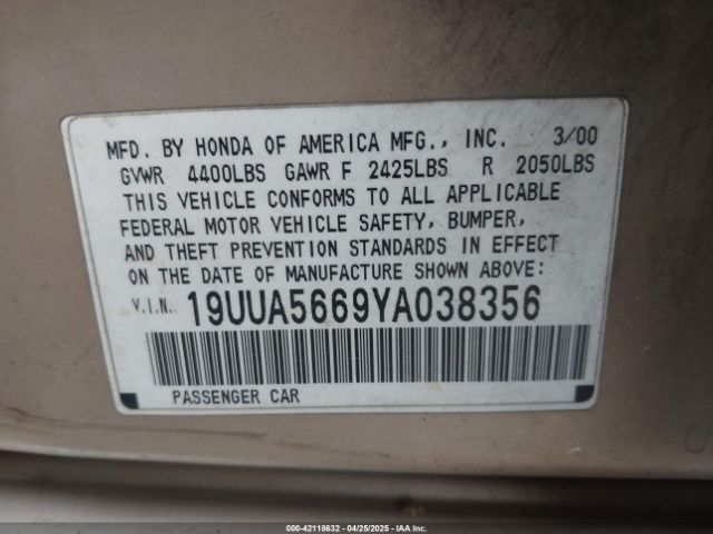 2000 ACURA TL 19UUA5669YA038356 Photo 8