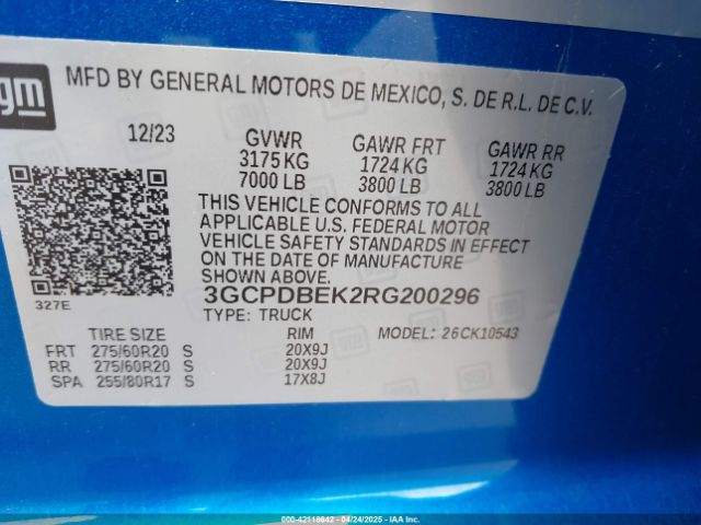 3GCPDBEK2RG200296 Chevrolet l3b
