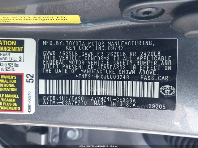 4T1B21HKXJU003248 Toyota a25a-fxs port+direct