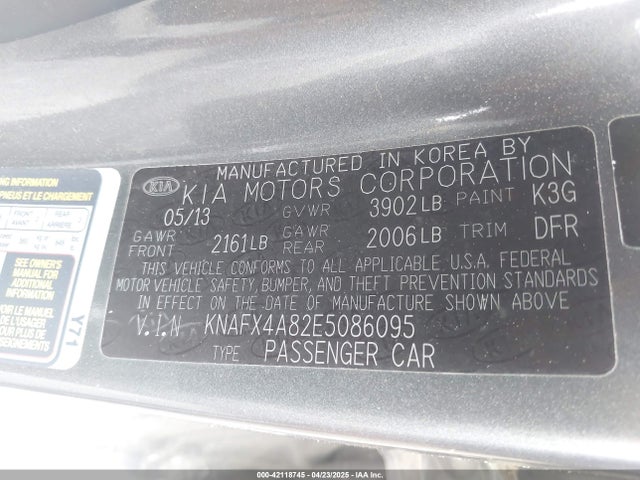 KIA FORTE EX 2014 KNAFX4A82E5086095 Image 9