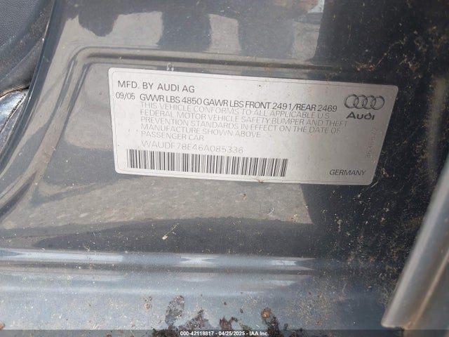 2006 AUDI A4 WAUDF78E46A085336 Photo 8