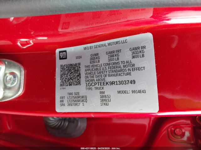 1GCPTEEK9R1303749 Chevrolet l3b