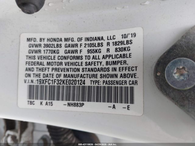 19XFC1F32KE020124 Honda CIVIC EX