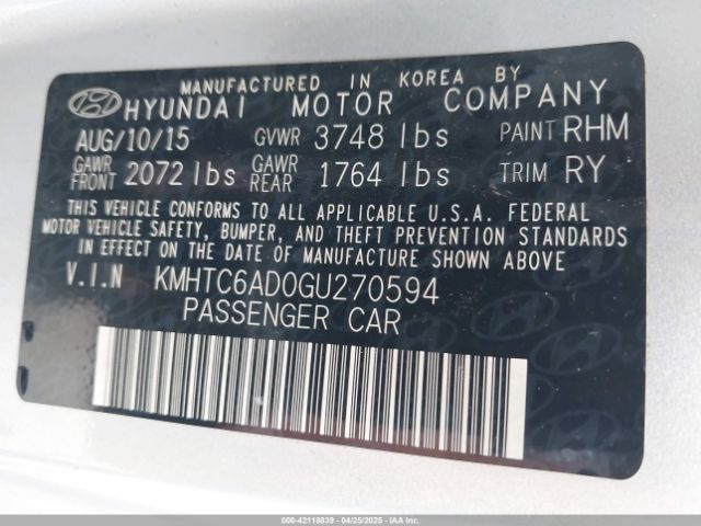 KMHTC6AD0GU270594 Hyundai Veloster