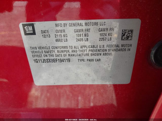 1G11J5SX8EF194119 Chevrolet Malibu 2lz