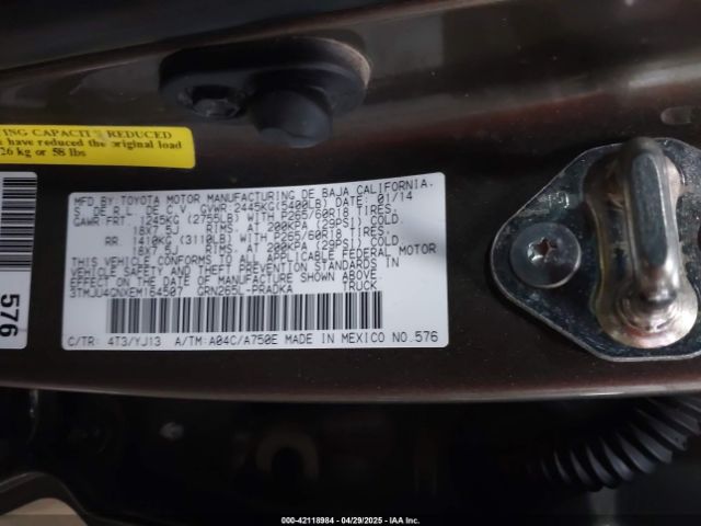 3TMJU4GNXEM164507 Toyota Tacoma Prerunner V6