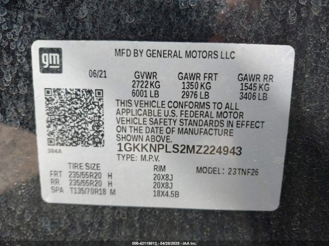 2021 GMC ACADIA 1GKKNPLS2MZ224943 Photo 8