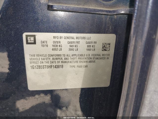 1G1ZB5ST8HF143818 Chevrolet MALIBU LS