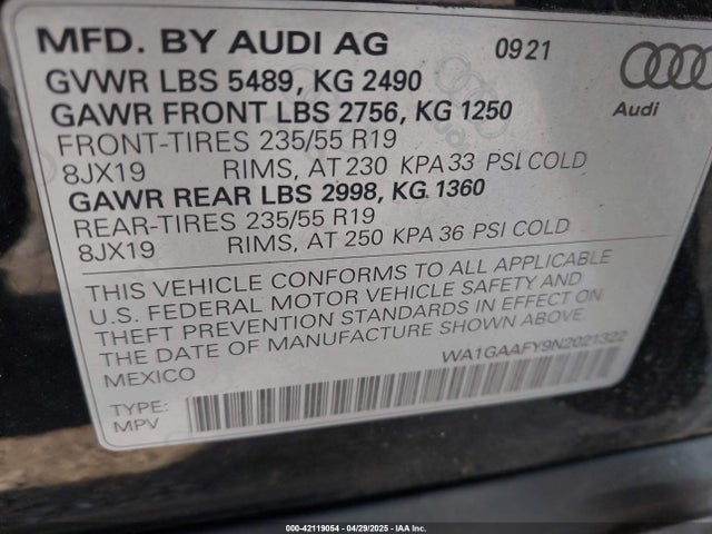 2022 AUDI Q5 WA1GAAFY9N2021322 Photo 8