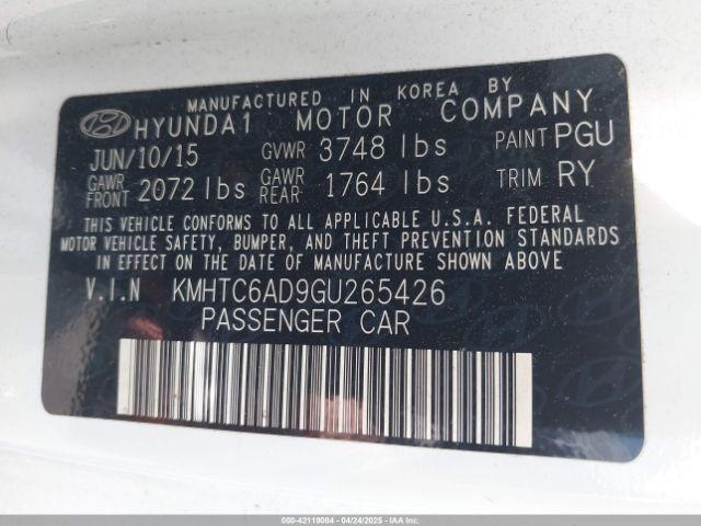 KMHTC6AD9GU265426 Hyundai Veloster