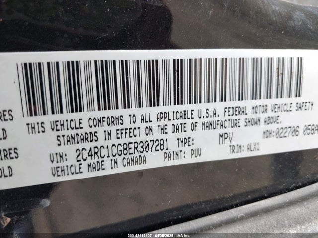 2C4RC1CG8ER307281 Chrysler Town & Country Touring-l