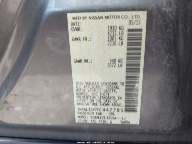 2015 NISSAN ALTIMA 1N4AL3AP7FC447785 Photo 8