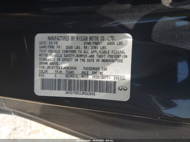 JN1EV7EK2JM342606 Infiniti Q60 3.0t Luxe