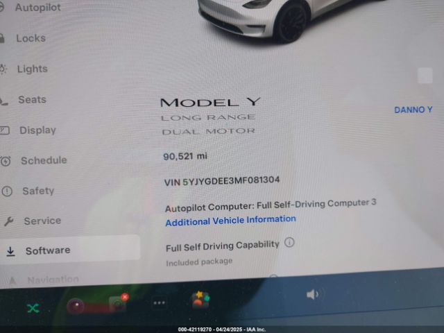 5YJYGDEE3MF081304 Tesla Model Y Long Range Dual Motor All-wheel Drive