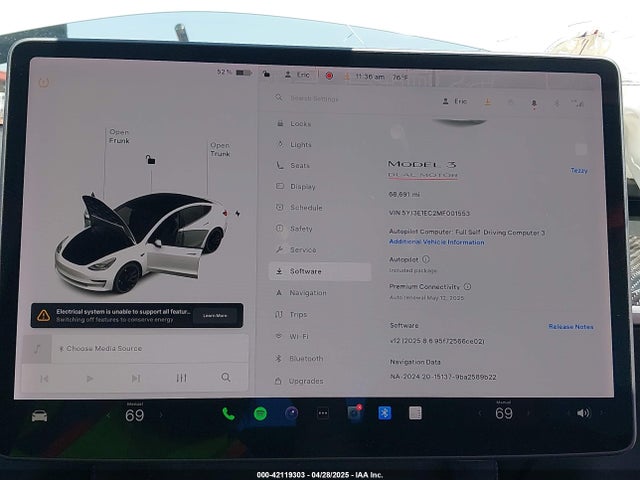 5YJ3E1EC2MF001553 Tesla MODEL 3