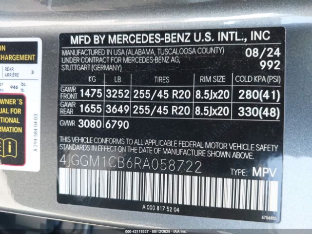4JGGM1CB6RA058722 Mercedes-Benz Eqe 350 Suv 4matic