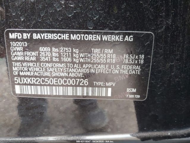 2014 BMW X5 5UXKR2C50E0C00726 Photo 8