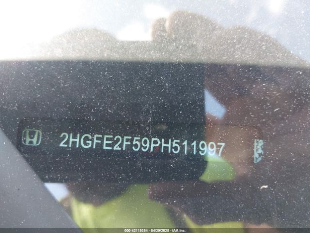 2HGFE2F59PH511997 Honda Civic Sport