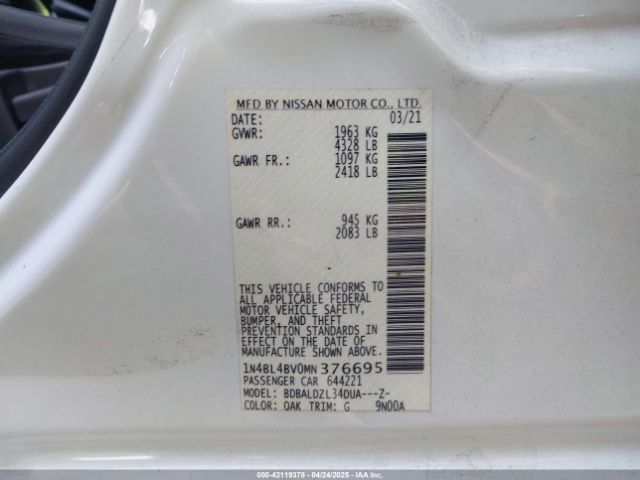 2021 NISSAN ALTIMA 1N4BL4BV0MN376695 Photo 8