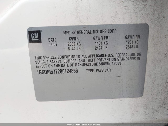 2008 CADILLAC CTS 1G6DM577280124856 Photo 8