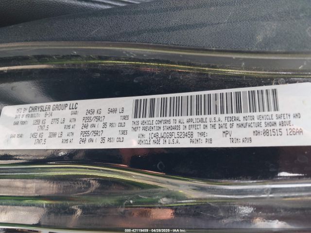 1C4BJWDG9FL523458 Jeep Wrangler Unlimited Sport