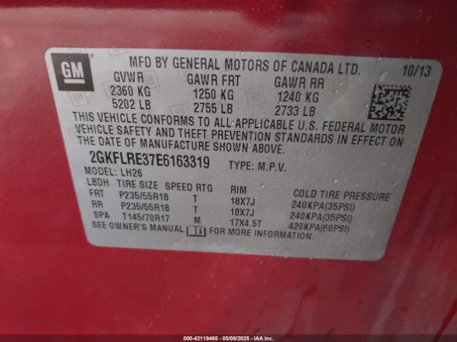 2GKFLRE37E6163319 GMC Terrain Sle-2