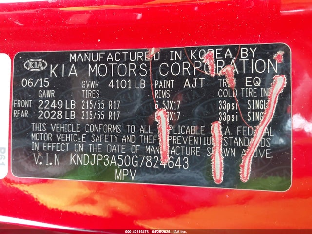 KNDJP3A50G7824643 KIA SOUL +