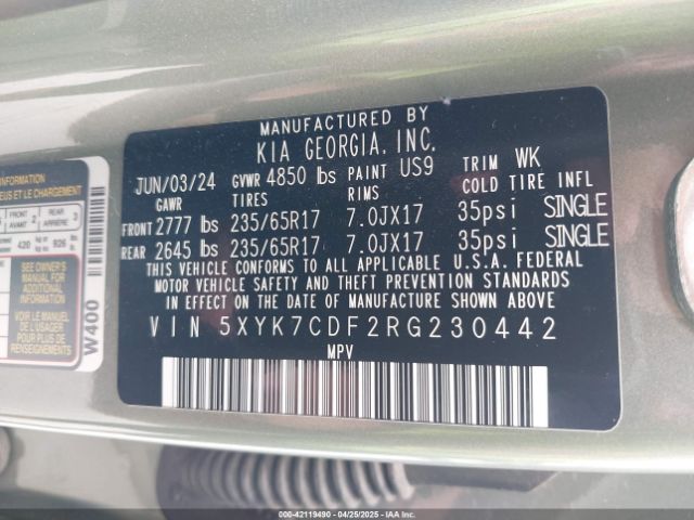 5XYK7CDF2RG230442 KIA Sportage X-pro Prestige