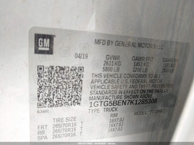 1GTG5BEN7K1285308 GMC Canyon