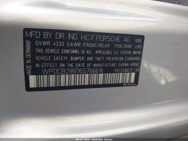 2006 PORSCHE 911 WP0CB29976S766616 Photo 8