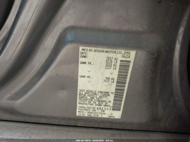1N4AL3AP7GC191553 Nissan Altima 2.5 Sr