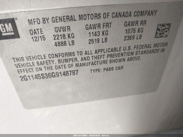 2G1145S36G9148787 Chevrolet IMPALA 2LZ