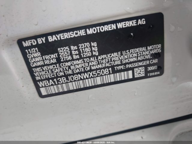 2022 BMW 530 WBA13BJ08NWX55081 Photo 8