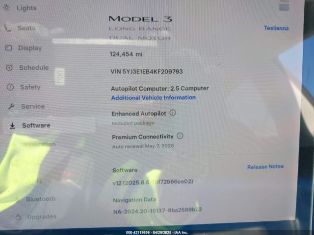2019 TESLA MODEL 3 5YJ3E1EB4KF209793 Photo 6