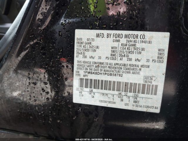 2023 FORD EXPLORER 1FMSK8DH1PGB58782 Photo 8