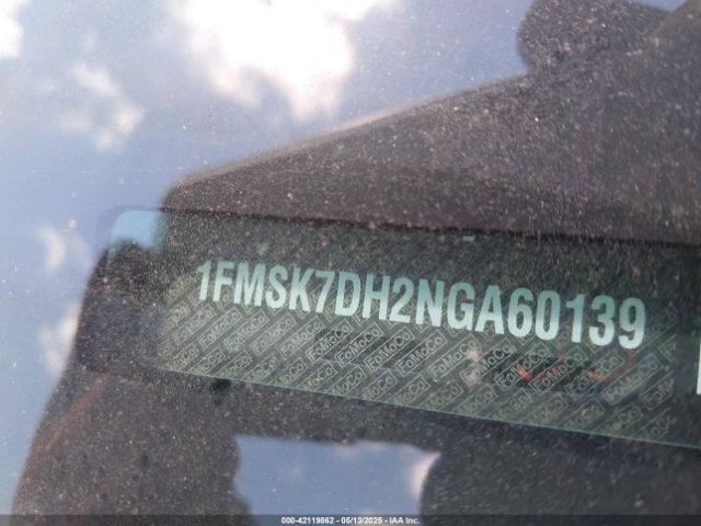 1FMSK7DH2NGA60139 Ford EXPLORER XLT