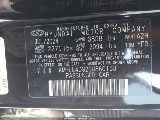 KMHLL4DG2SU860153 Hyundai ELANTRA SE