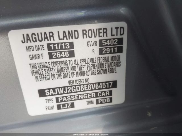 SAJWJ2GD8E8V64517 Jaguar Xj Xjl Portfolio