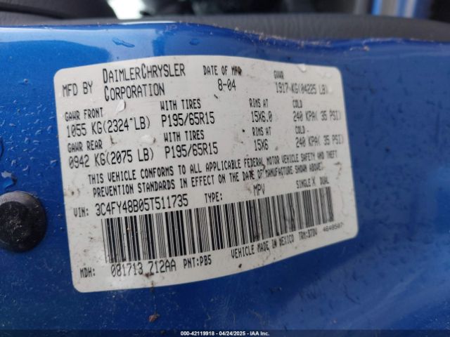 2005 CHRYSLER PT CRUISER 3C4FY48B05T511735 Photo 8