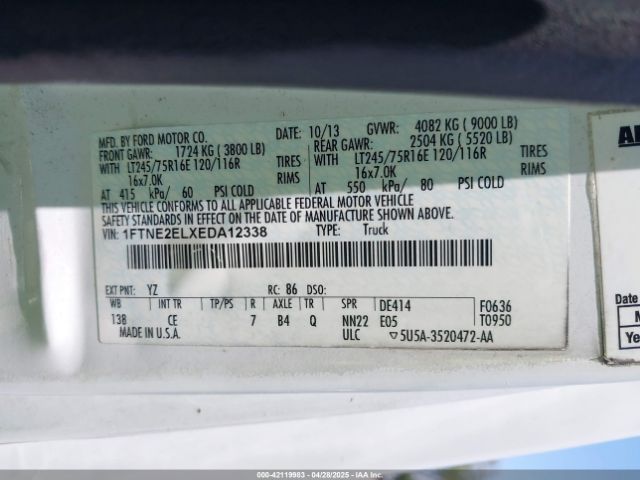 1FTNE2ELXEDA12338 Ford E-250 Commercial
