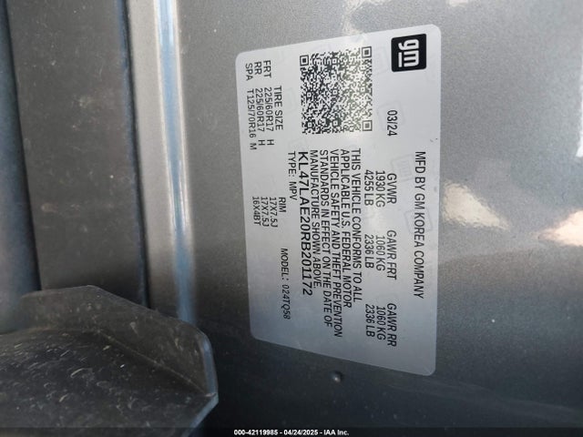 Buick Envista Preferred Fwd 2024 KL47LAE20RB201172 Image 9