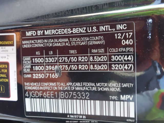 2018 MERCEDES-BENZ GLS 450 4JGDF6EE1JB075332 Photo 8
