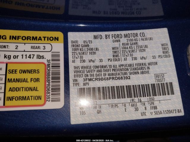 3FMCR9B68PRD68392 Ford Bronco Sport Big Bend