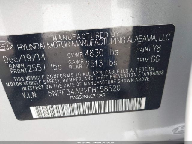 5NPE34AB2FH158520 Hyundai Sonata Limited 2.0t