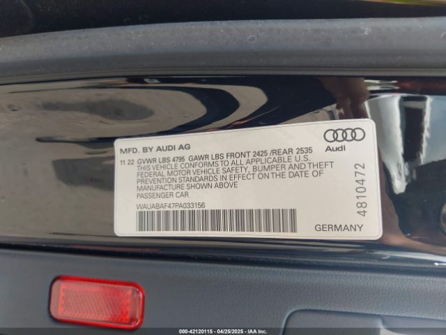WAUABAF47PA033156 Audi A4 Premium 40 Tfsi Quattro S Tronic