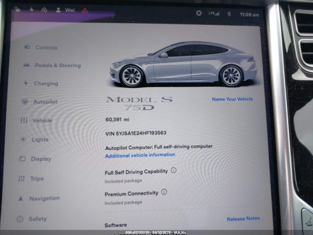 2017 TESLA MODEL S 5YJSA1E24HF193563 Photo 6