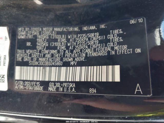 2011 TOYOTA SIENNA 5TDXK3DC0BS045860 Photo 8